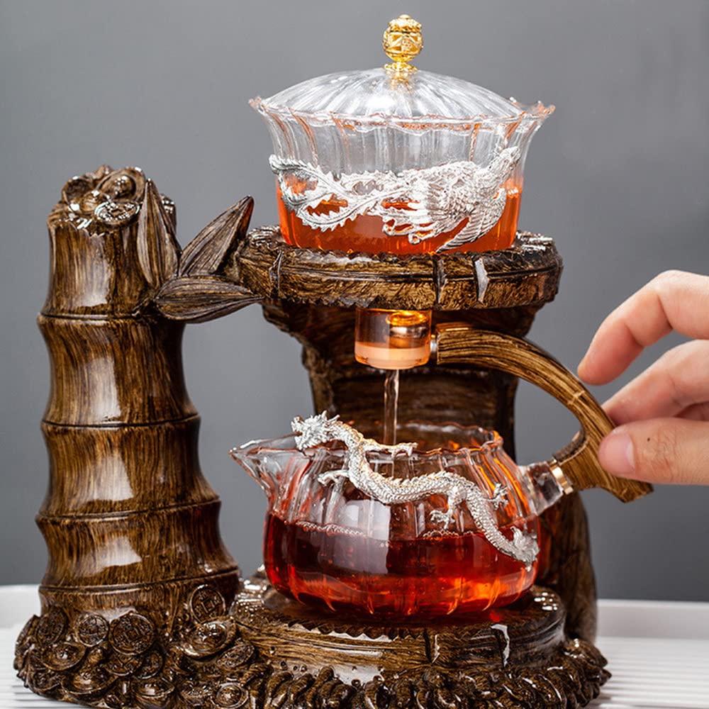 Automatic Glass Tea Set - Electric Lazy Tea Maker with Heat-Resistant Kung Fu Teapot & Creative Gaiwan - Perfect for Home, Office & Meditation Use