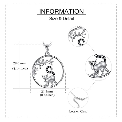 YAFEINI Sterling Silver Red Panda Raccoon Pendant Necklace - Cute Animal Jewelry for Women & Girls | Christmas Gift, Birthday Present, Anniversary Keepsake | Perfect for Casual Wear, Date Nights & Special Occasions