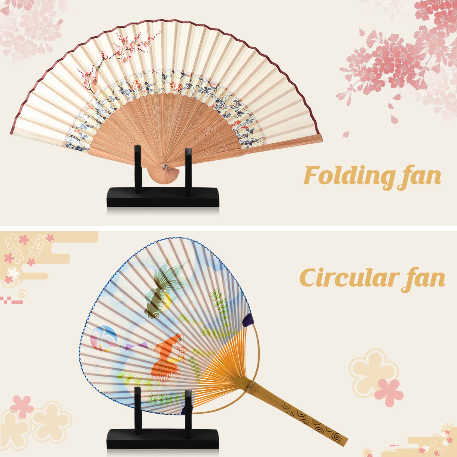Japanese Hand Fan Display Stand - Wooden Fan Holder Rack for Collectible & Decorative Fans - Perfect for Home Decor, Themed Parties & Asian Cultural Events