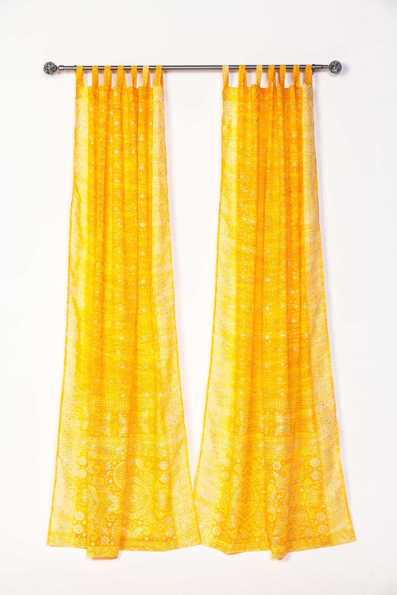 Boho Light-Filtering Sari Curtains Set of 2 - 84