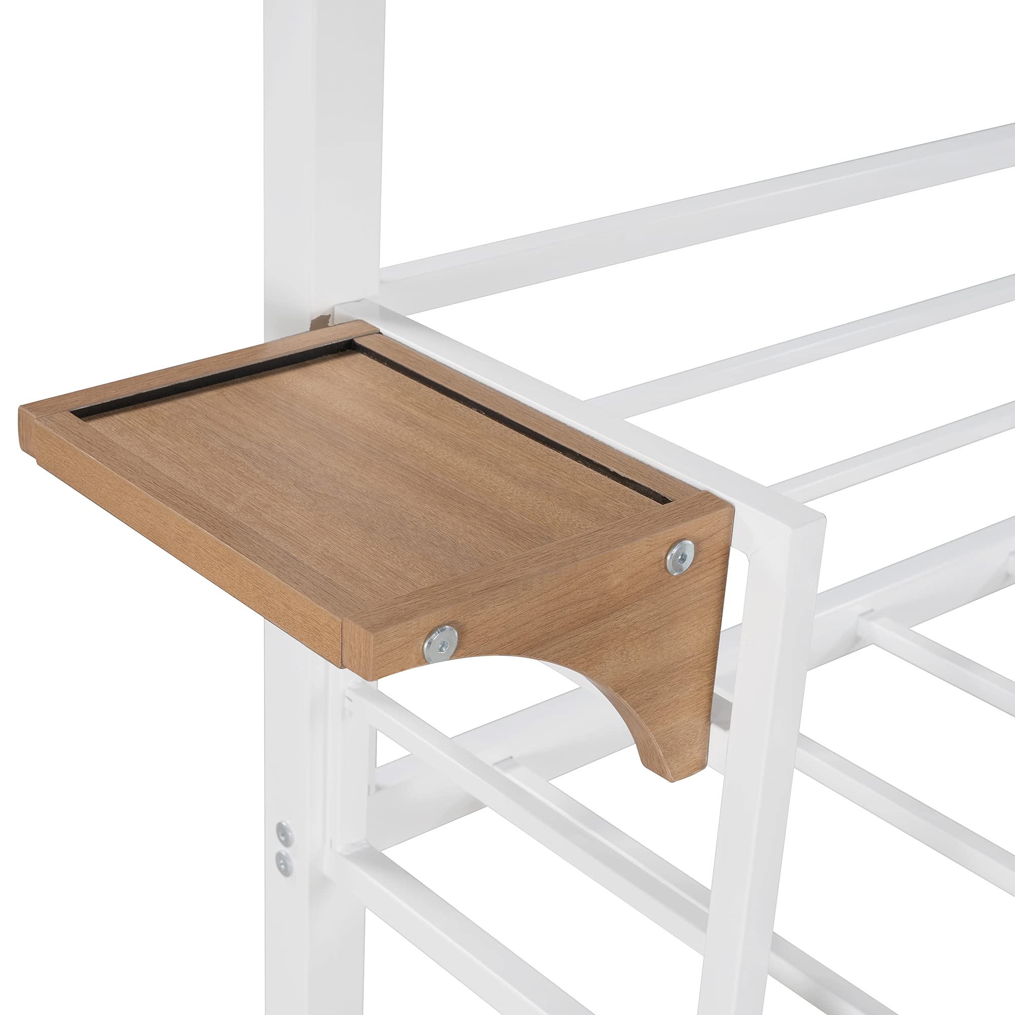 Twin Over Twin Metal Bunk Bed with Ladder & Slide - Sturdy Kids & Teens Bunk Bed Frame with Safety Guard Rails - White Finish - Perfect for Small Bedrooms, Shared Kids Rooms & Sleepovers
