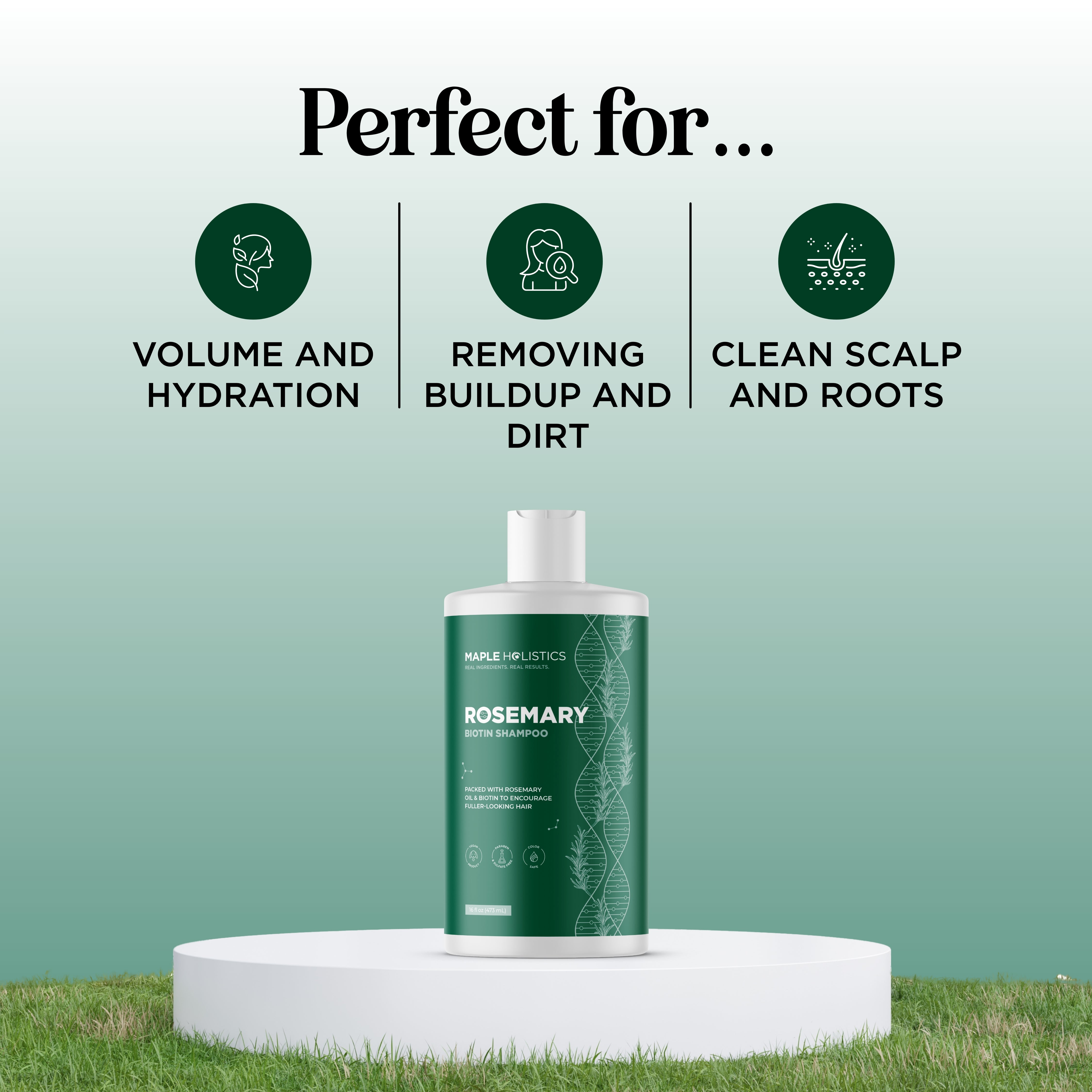 Rosemary Biotin Shampoo for Hair Growth & Thickness - Natural Volumizing Shampoo with Biotin & Rosemary Oil for Stronger, Healthier Hair - Perfect for Daily Hair Care Routine