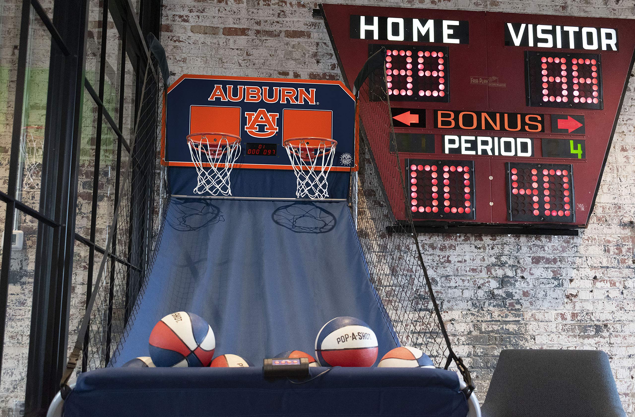 Pop-A-Shot Home Dual Shot Basketball Game with Auburn Tigers NCAA Graphics - Sensor Scoring, 16 Game Modes, 7 Balls, Foldable Design - Perfect for Indoor Sports, Family Fun & NCAA Fan Gifts