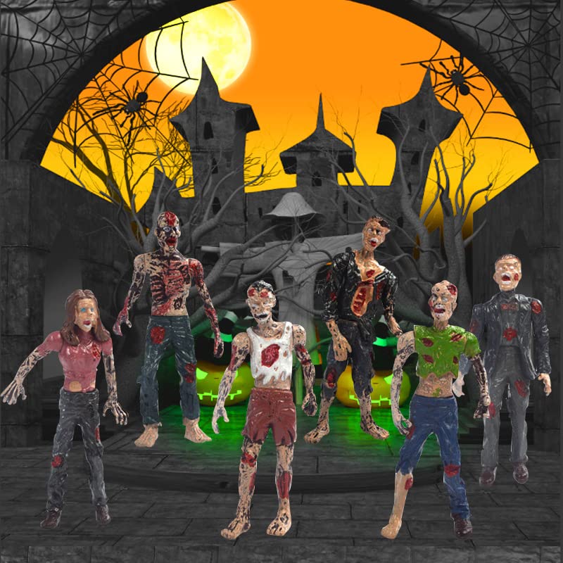 Realistic Army Men & Zombie Action Figure Toys - 12PCS Battle Scene Playset Collection for Kids, Boys & Adults | Perfect for Christmas Gifts, Halloween Decor & War Game Scenarios (Black)