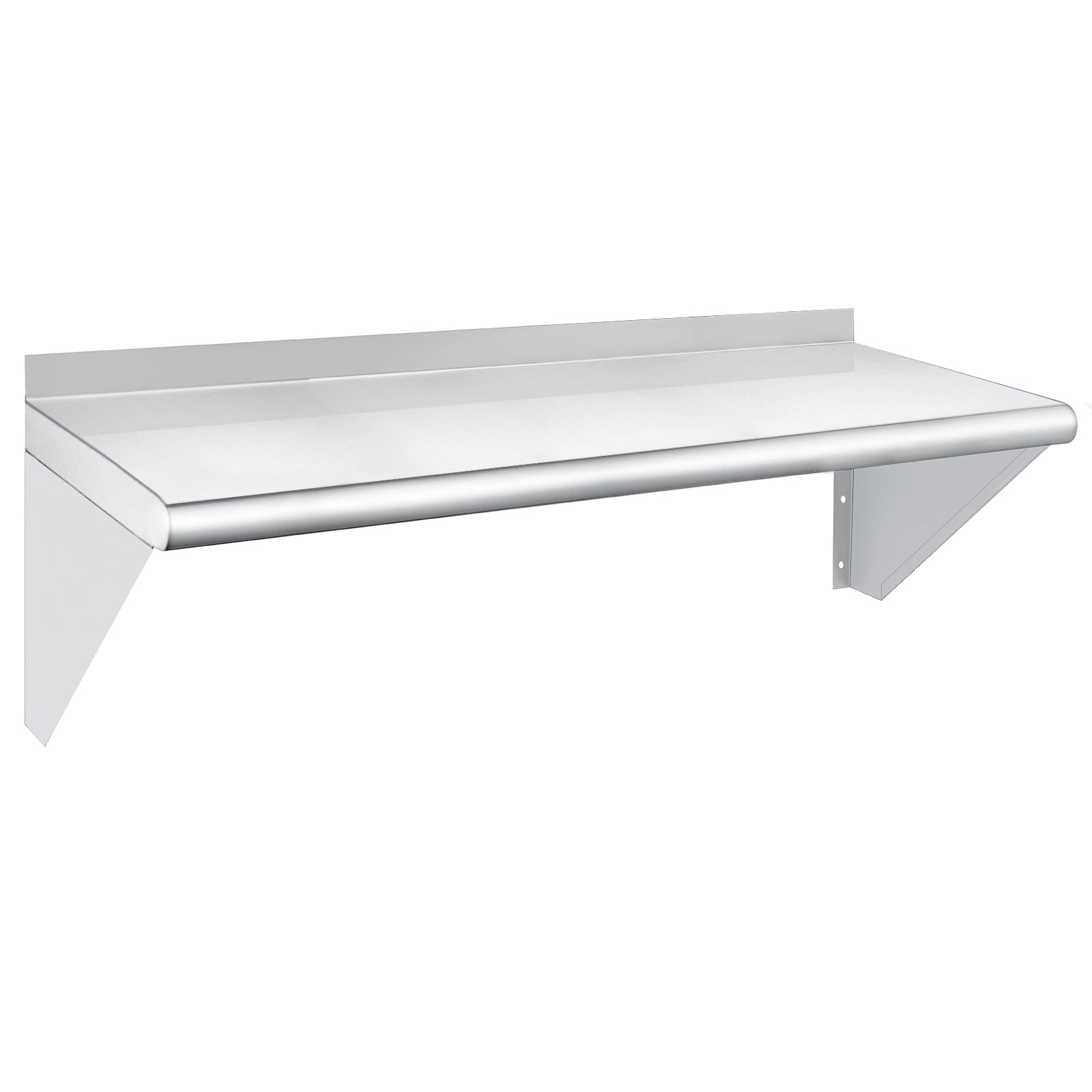 Stainless Steel Shelf 12x36 Inches - Heavy Duty 230lb Capacity Commercial Wall Mount Shelving with Backsplash & Brackets - Perfect for Kitchen, Restaurant, Laundry Room, Garage Storage & Home Organization