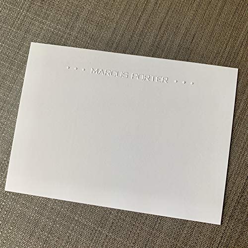 Triple Dot Named Flat Cards - Premium Embossed Stationery for Weddings, Thank You Notes & Special Occasions
