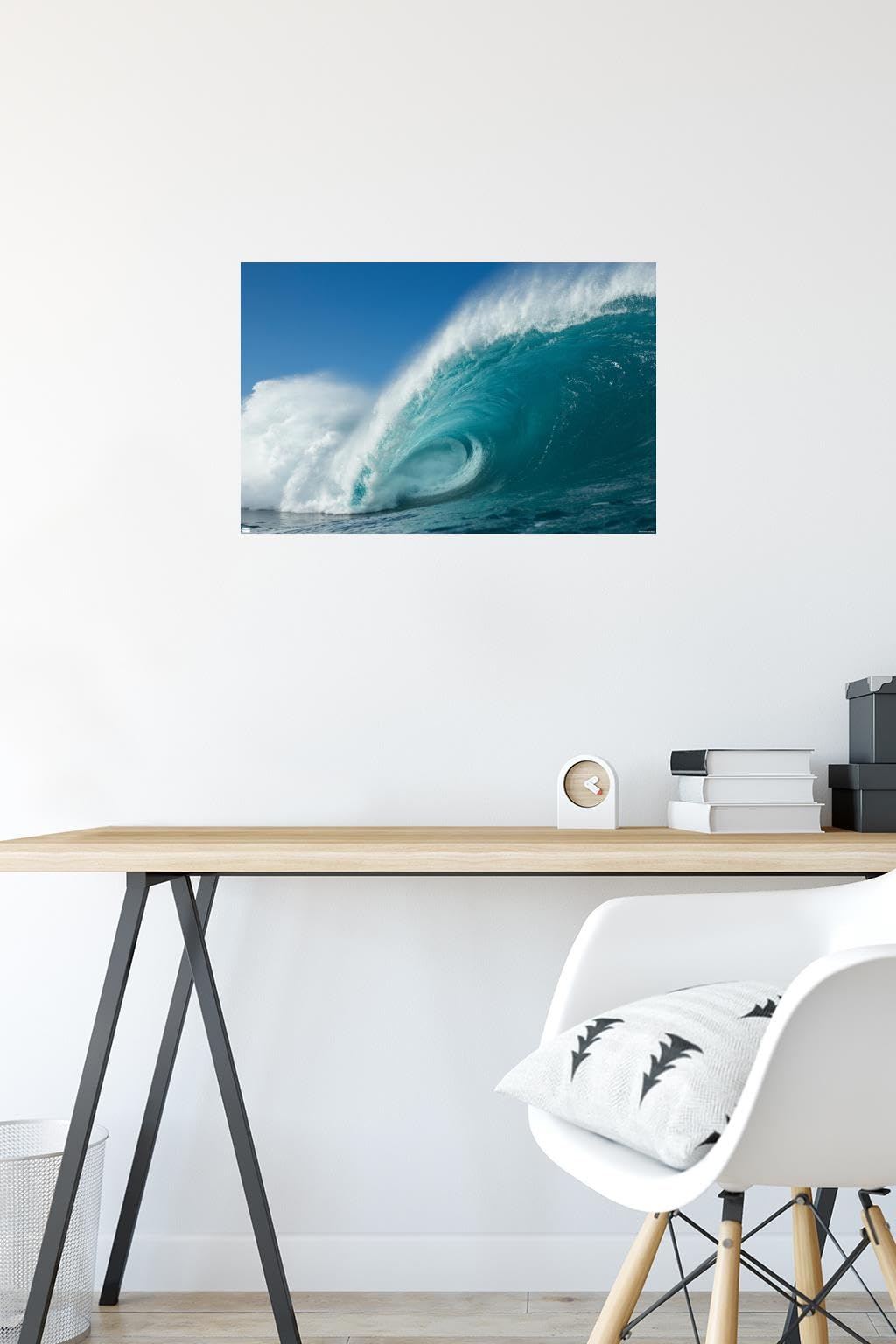 Trends International Surfing - Rolling Wave Wall Poster 14.725x22.375 Inch | Premium Framed Art Print for Beach House Decor, Surf Shack & Coastal Bedroom