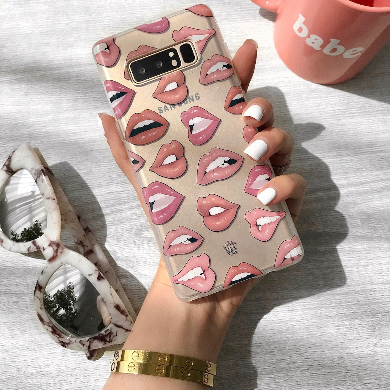 Samsung Galaxy Clear Phone Case - Slim Protective Cover for Nude Lips Design - Perfect for Everyday Use, Work & Travel
