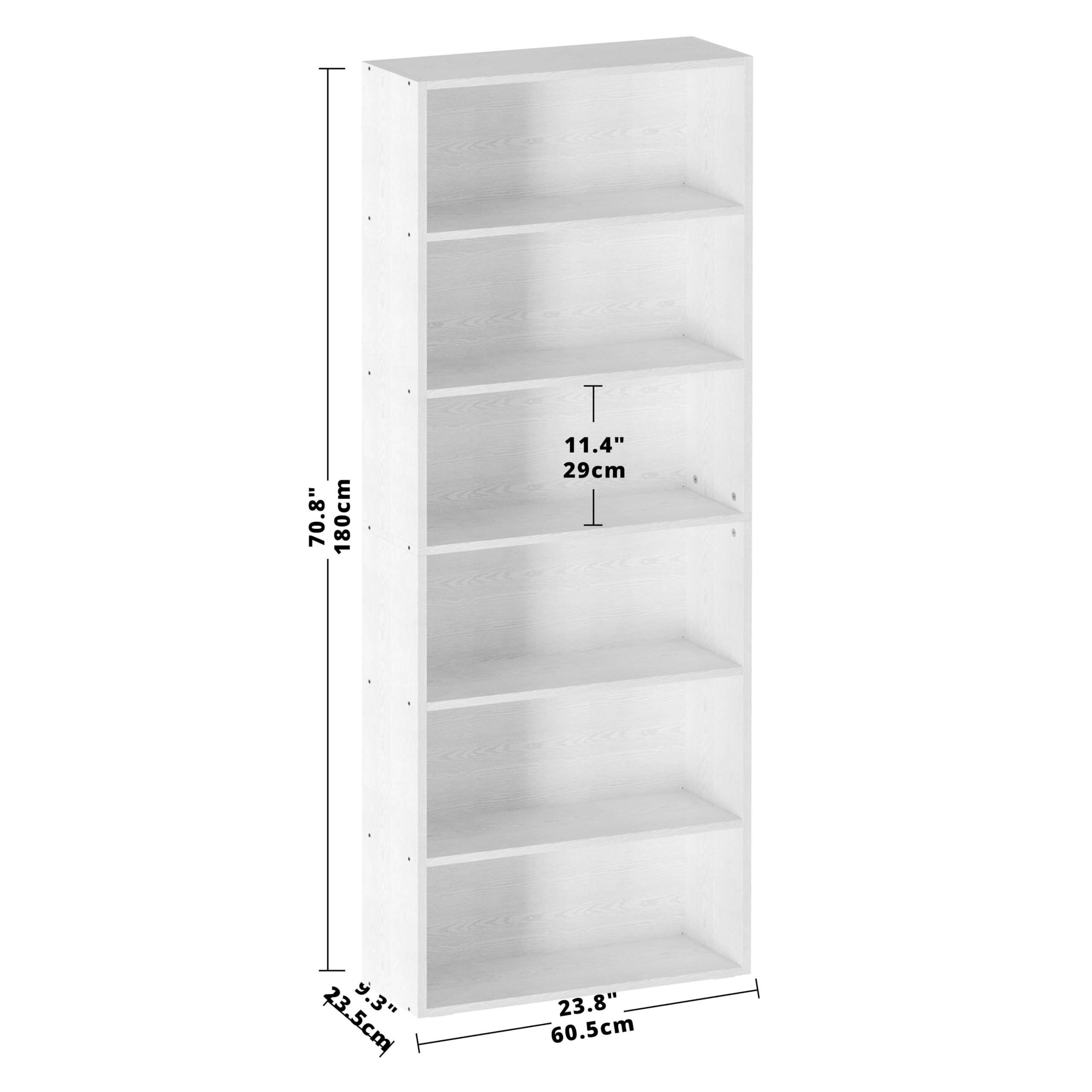 IRONCK 6-Tier Floor Standing Bookshelf - 70 Inch Tall Bookcase for Home Office, Living Room & Bedroom | Modern Display Storage Shelf for Books, Decor & Organizing