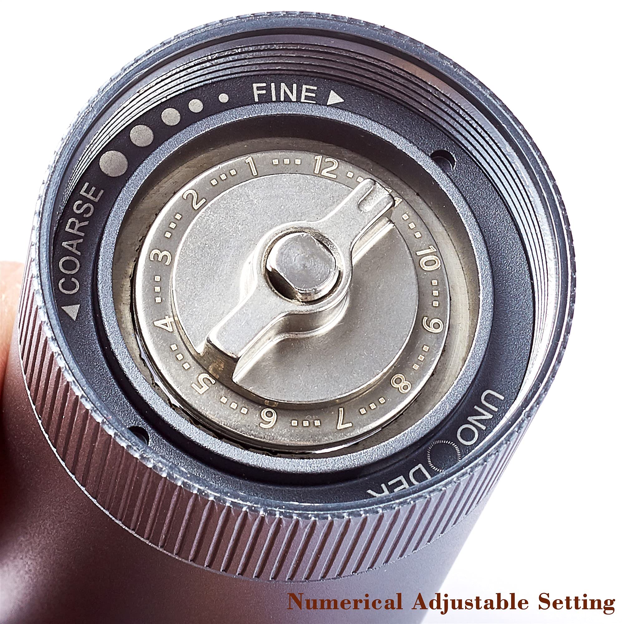 Premium Manual Coffee Grinder - Adjustable Stainless Steel Burr with Numerical Settings, Dual Bearing Design, 30g Capacity for Espresso to Coarse Grind | Perfect for Home, Office, Camping & Travel | Hand Coffee Bean Mill for Fresh Brews Anywhere