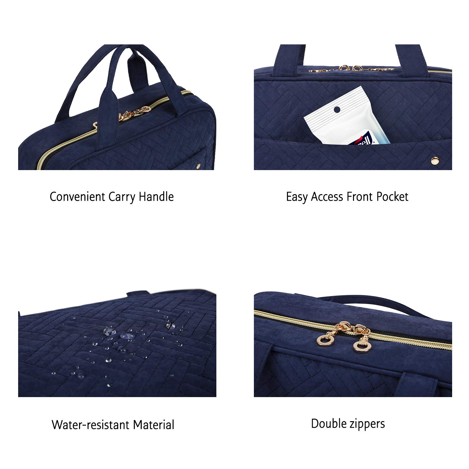 BAGSMART Waterproof Hanging Toiletry Bag - Travel Organizer for Cosmetics & Toiletries | Perfect for Travel & Gym Use