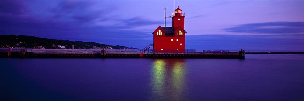 Walls 360 Peel & Stick Wall Mural - Big Red Lighthouse Holland Michigan (60