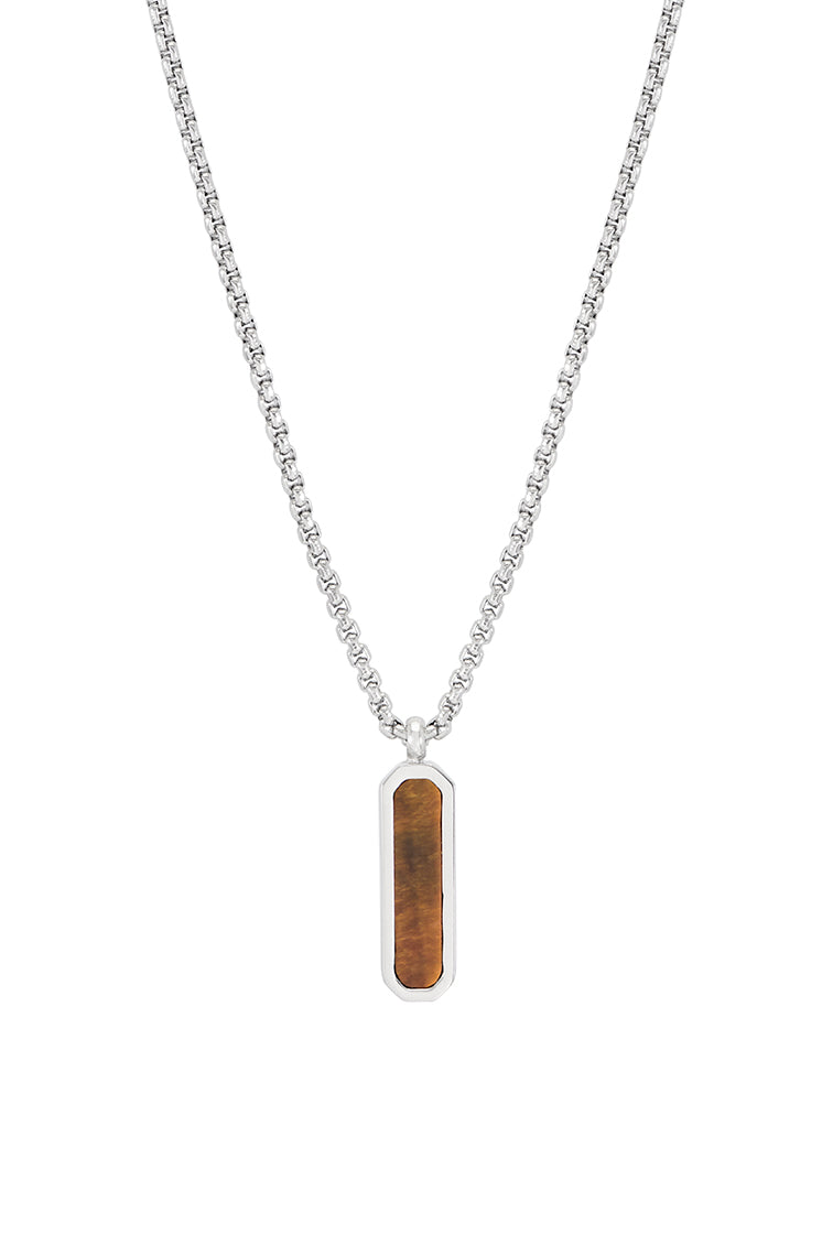 Gemstone Tag Pendant Necklace for Men - Sterling Silver Personalized Name Necklace - Perfect for Gifts, Anniversaries & Everyday Wear