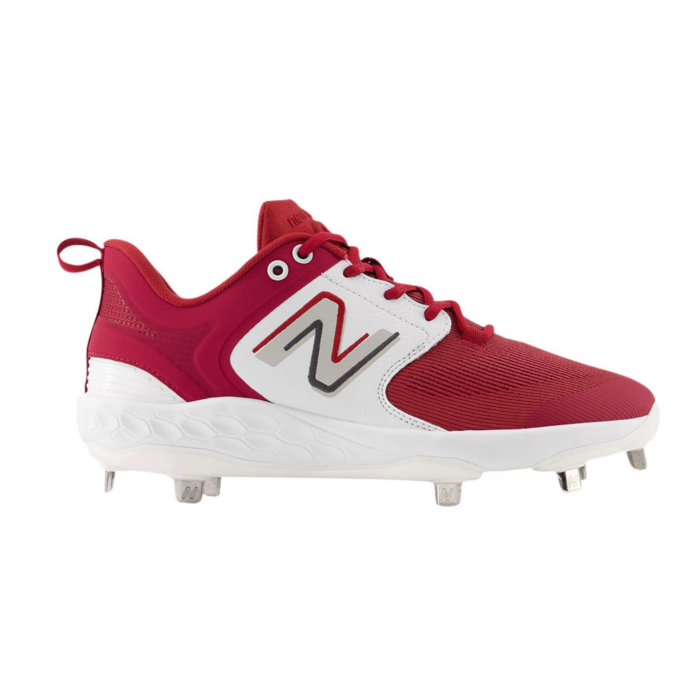 New Balance Men's Fresh Foam X 3000 V6 Metal Baseball Cleats - Cardinal/White - Lightweight Performance Shoes for Baseball Players & Athletes | Perfect for Training & Games