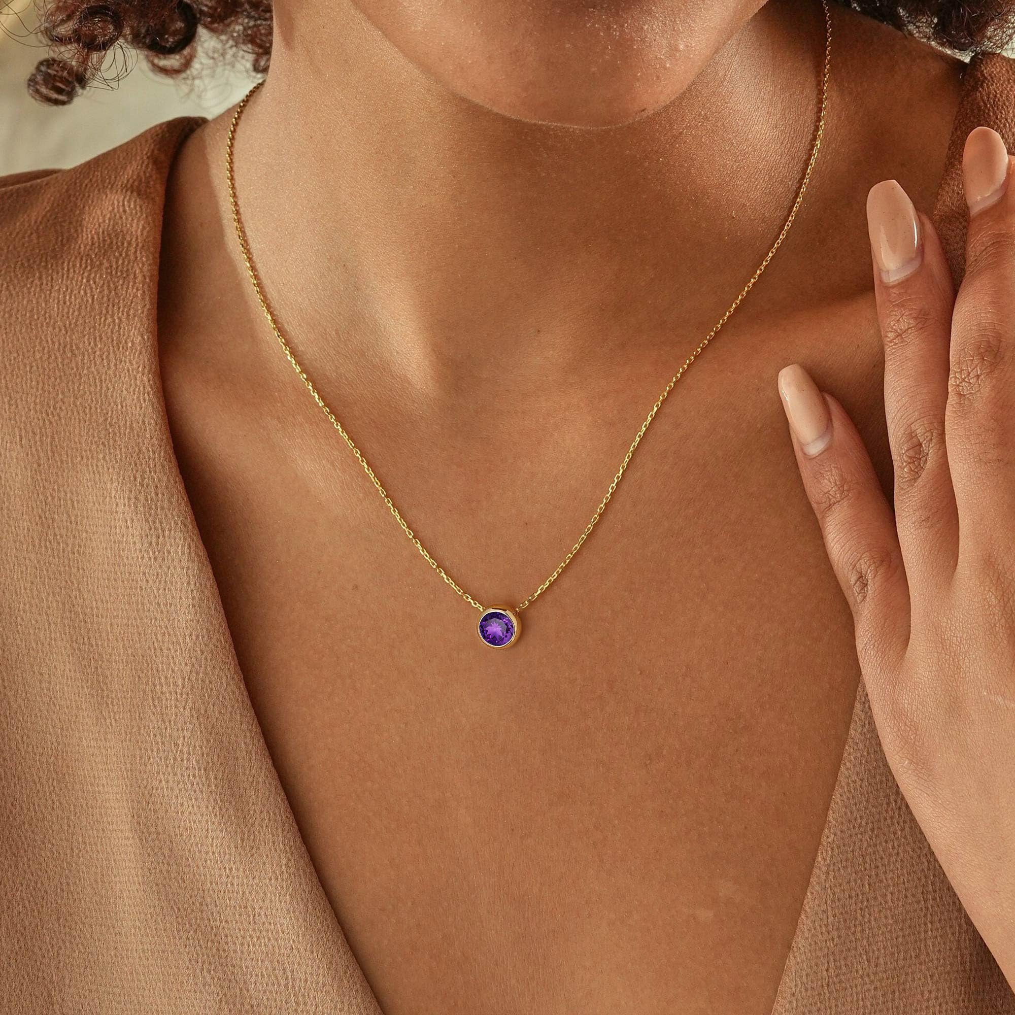 14K Gold Plated Birthstone Necklace for Women - Dainty Red, Blue, Green Diamond & Emerald Pendant Jewelry | 12 Month Birthstone Gift for Women, Teen Girls | Perfect for Birthdays, Anniversaries & Special Occasions
