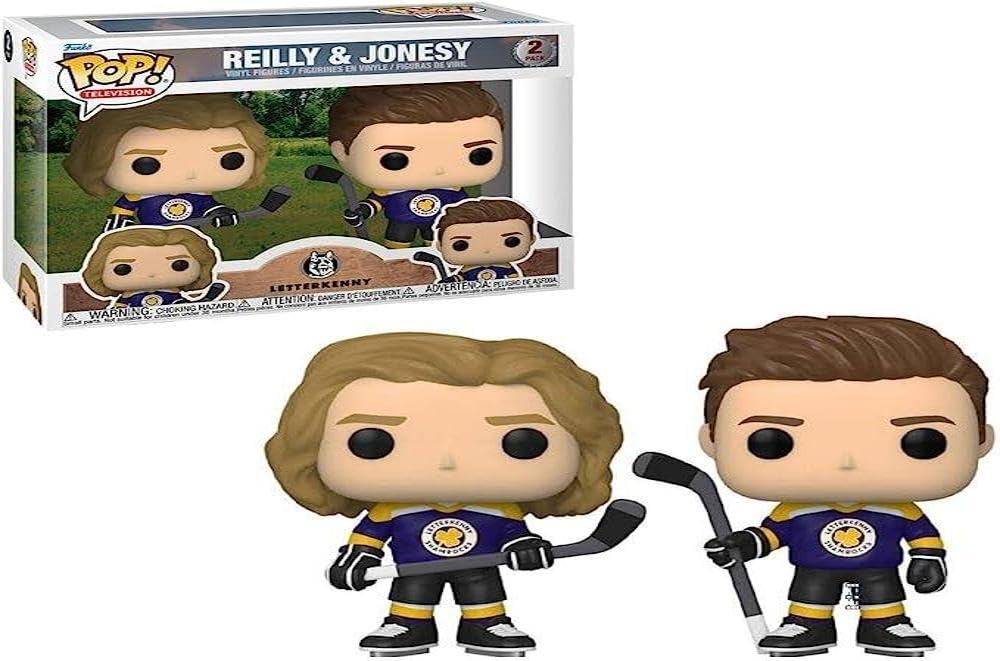Funko POP TV: Letterkenny - 2-Pack Reilly & Jonesy in Hockey Jersey | Collectible Figures for Fans & Gift Idea for Letterkenny Lovers | Display for Home, Office, or Game Room Decor