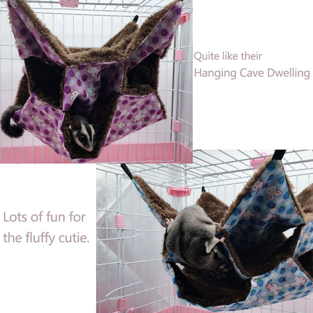 Oncpcare Small Pet Cage Hammock - Triple Bed for Sugar Gliders, Rats, Guinea Pigs | Cozy Ferret Tunnel & Cave Bedding | Perfect for Chinchillas, Parrots, Hamsters | Ideal for Cage Accessories & Small Animal Comfort