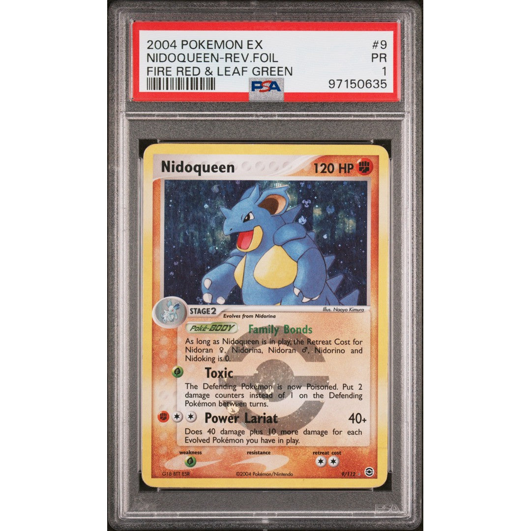 2004 Pokemon Fire Red & Leaf Green Nidoqueen 4/112 PSA 1 Graded Card - Rare Collectible for Pokemon TCG Fans & Vintage Gaming Enthusiasts | Perfect for Display, Trading, and Investment