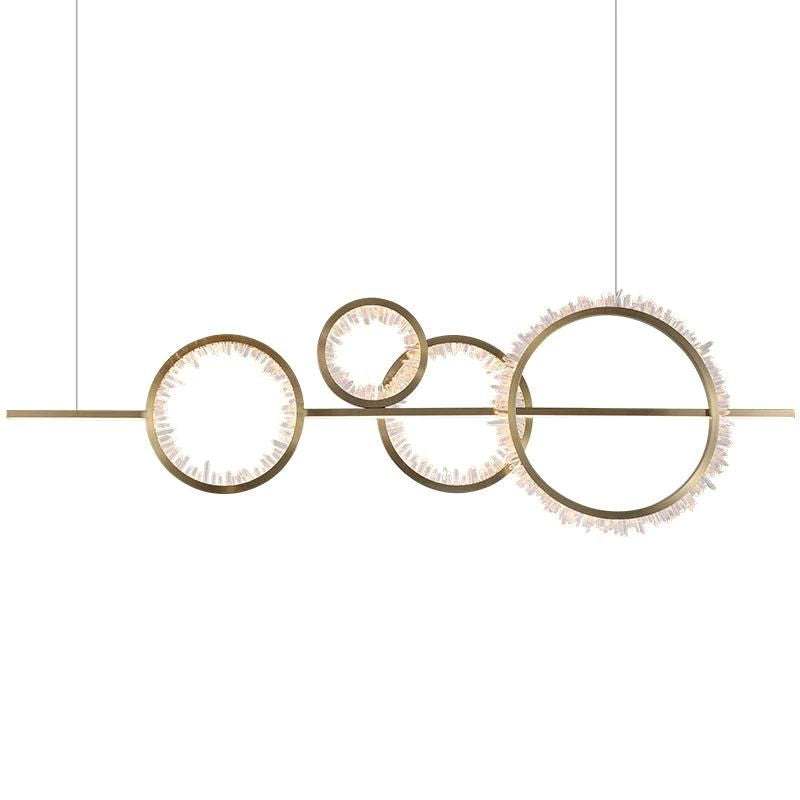 Gina Rock Crystal Gear Chandelier - Silver Finish Modern Ceiling Light Fixture for Dining Room, Living Room & Bedroom Decor