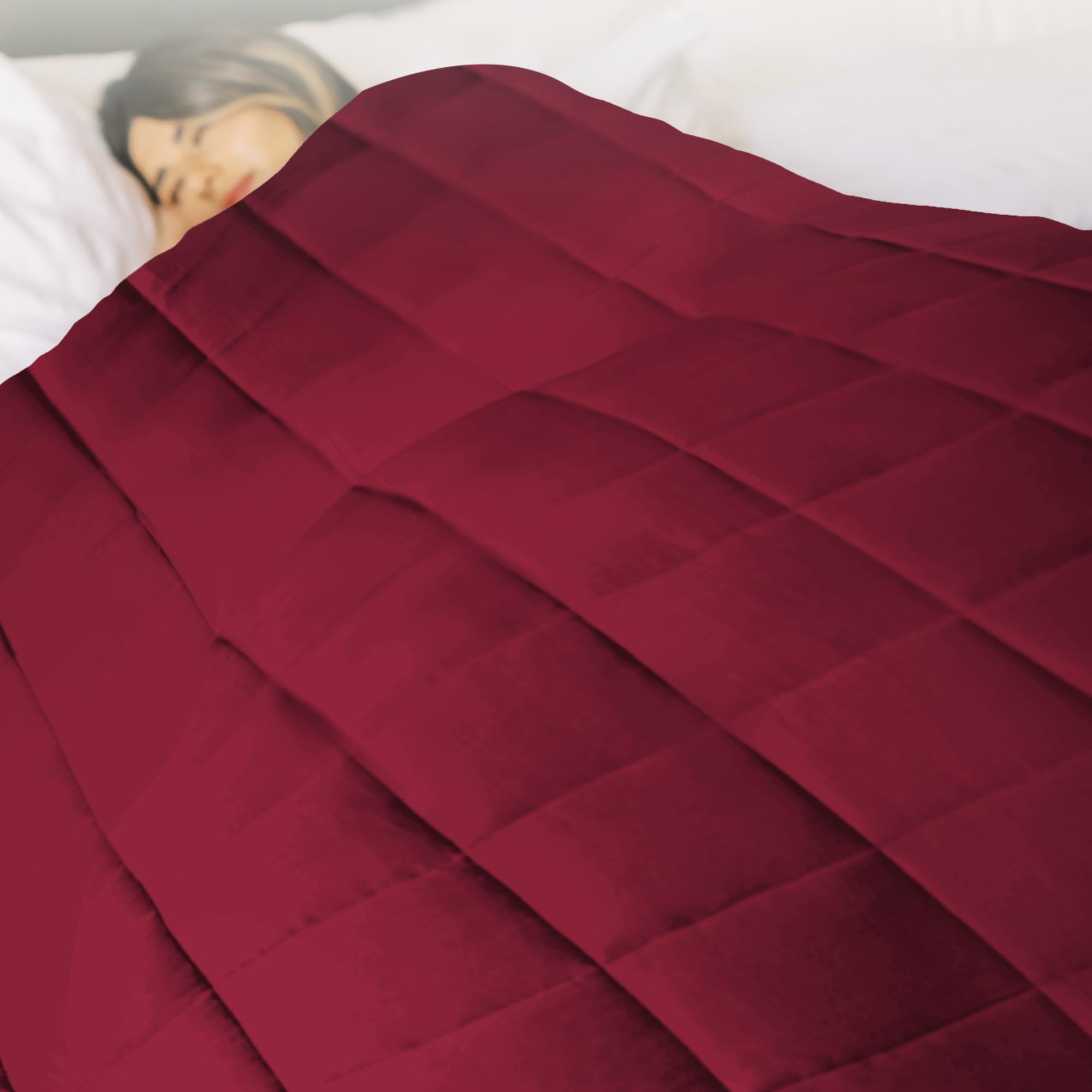 HomeSmart 20 lbs King Size Weighted Blanket for Adults - Oversized 104x92 Heavy Blanket in Red - Perfect for Stress Relief, Anxiety & Better Sleep