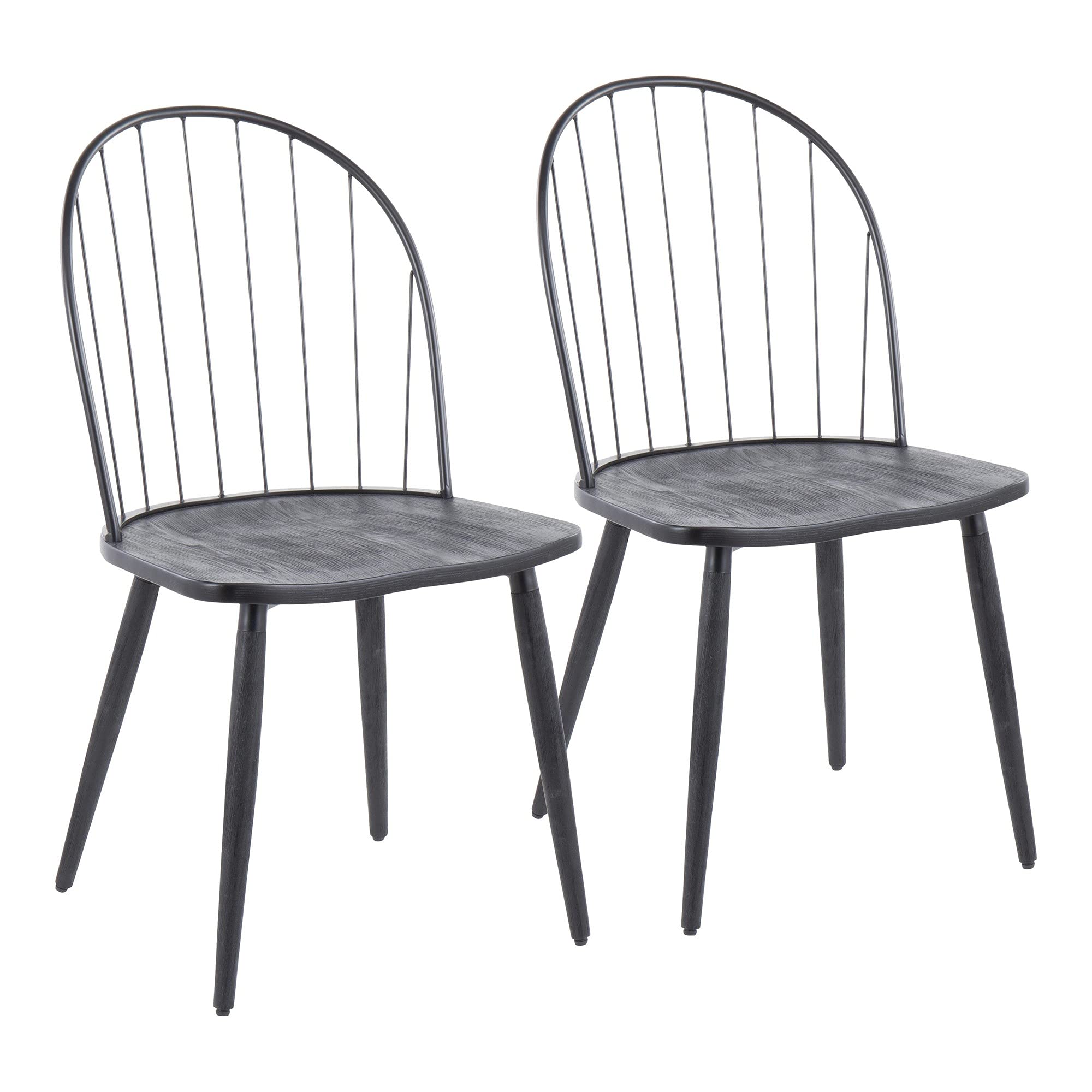 LumiSource Riley High Back Wood Dining Chairs Set of 2 - Modern Kitchen Chairs for Dining Table - Perfect for Home, Restaurant & Office Use