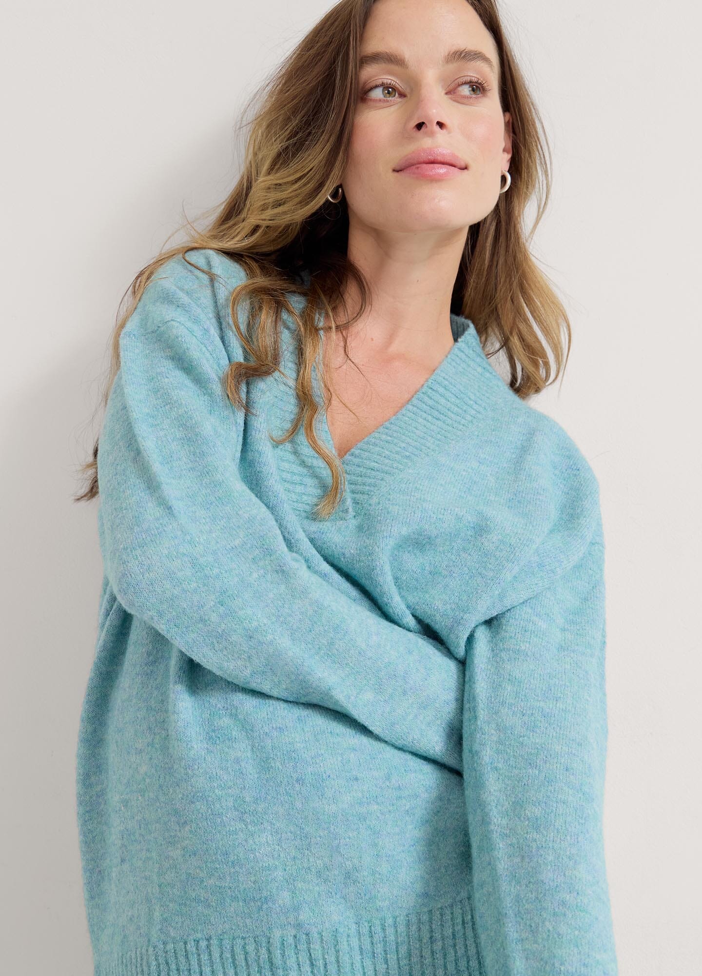 Mina V-Neck Sweater for Women - Soft & Comfortable Knit Pullover - Perfect for Casual Wear, Office & Fall Outfits