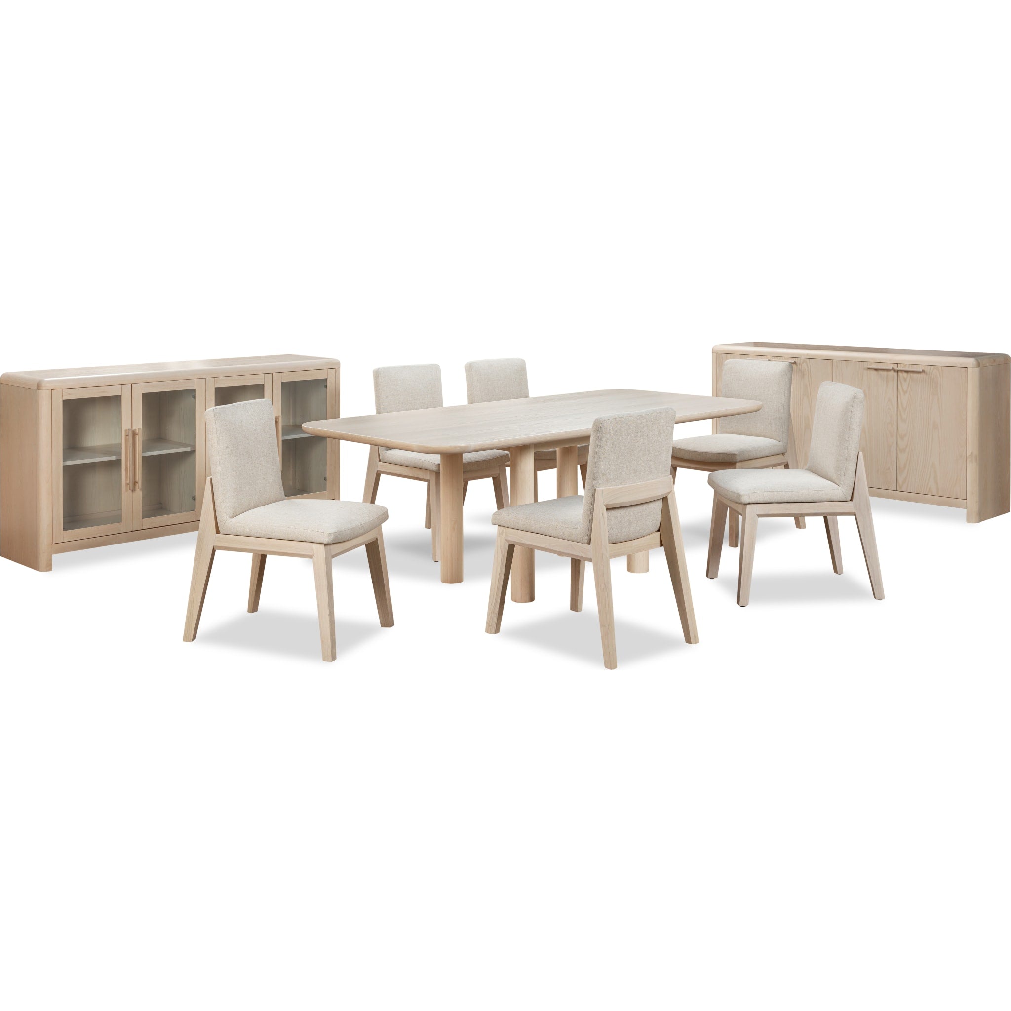 Liv Solid Wood Dining Chair in White Sand & Natural Linen - Modern Farmhouse Kitchen Chairs for Dining Room, Breakfast Nook & Home Decor