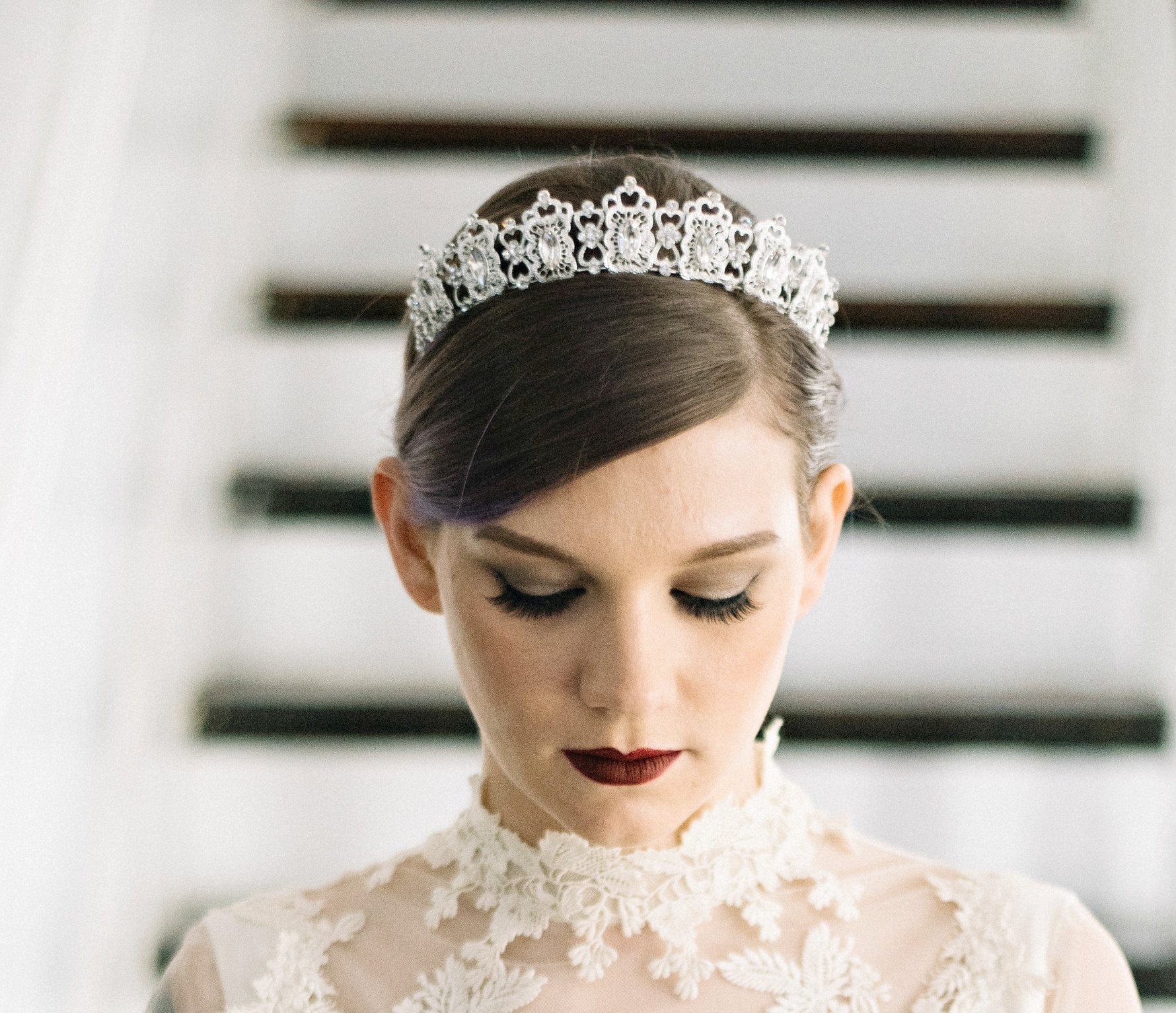 Swarovski Crystal White Opal Tiara for Brides | Elegant Wedding Headpiece | Perfect for Bridal Showers, Weddings & Special Occasions