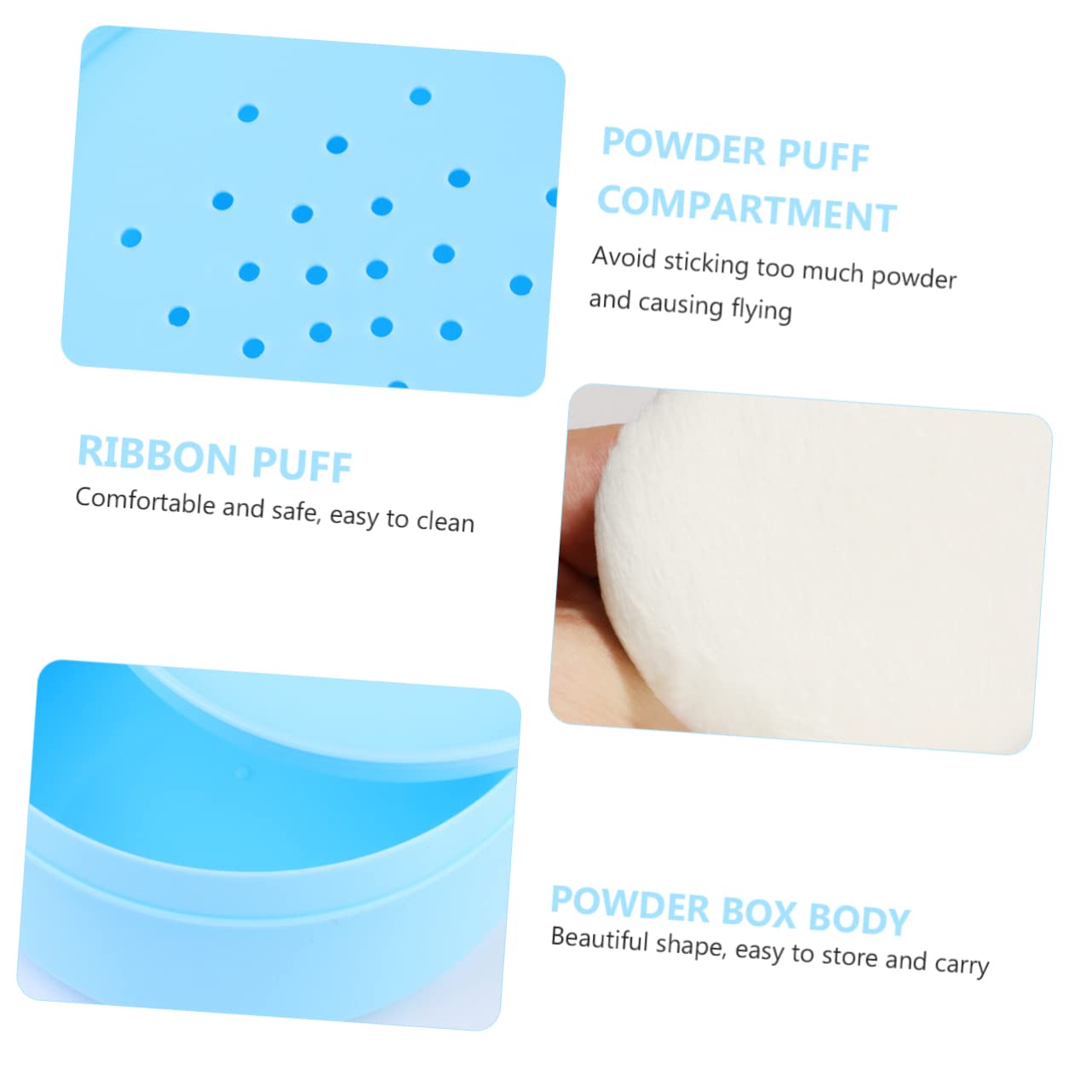 FOMIYES Travel Powder Box Set - Portable Cosmetic Containers for Baby Talcum Powder & Makeup Puff | Ideal for Travel, Baby Care & Bath Essentials | Compact Plastic Storage Case for Skin Care & Beauty Accessories