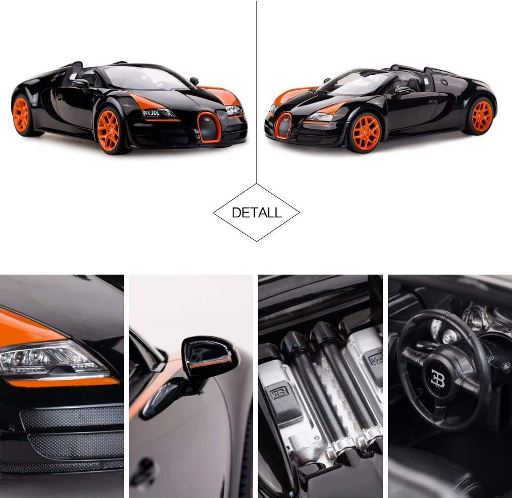 RASTAR Bugatti Veyron 16.4 Grand Sport Vitesse 1:24 Scale Remote Control RC Toy Car - High Speed Racing & Collectible Display for Kids & Adults