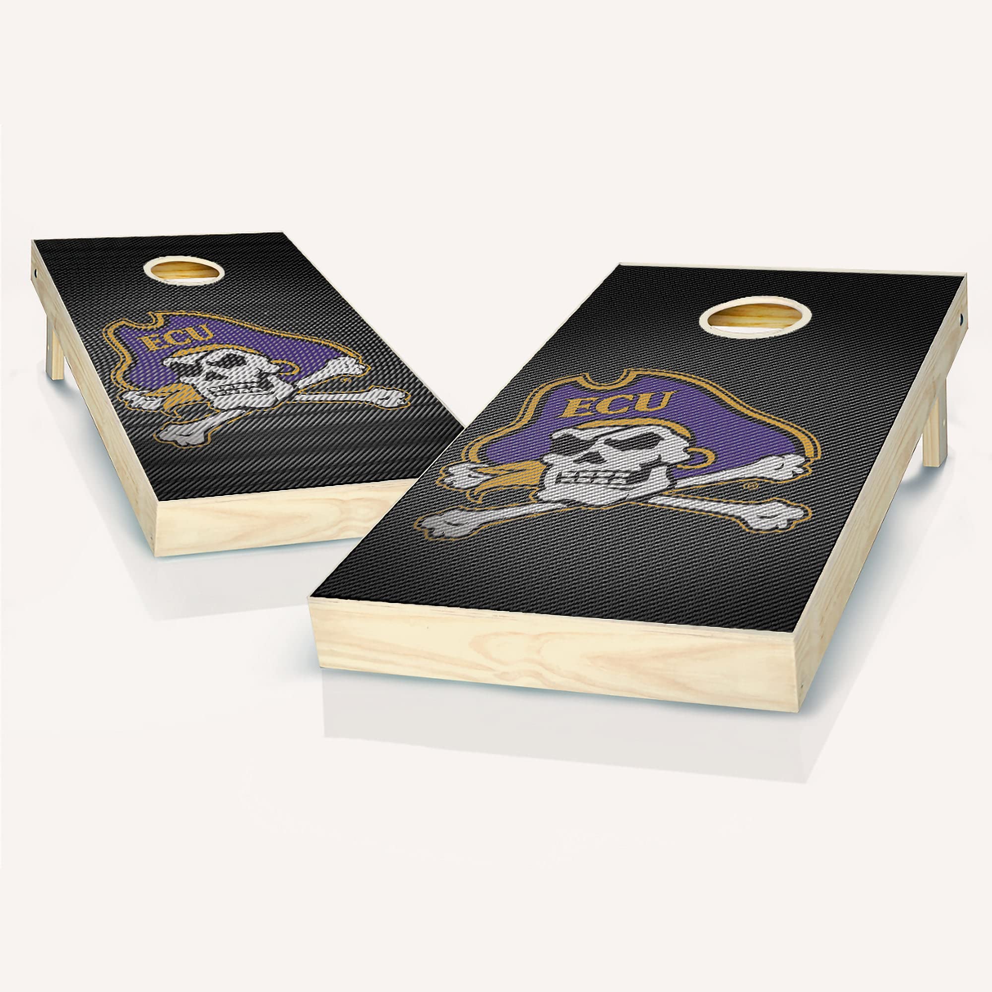 Premium East Carolina Slanted Cornhole Game Set - 2 Wooden Boards & 8 Bean Bags for Outdoor Tailgating, Backyard Parties, and Beach Games