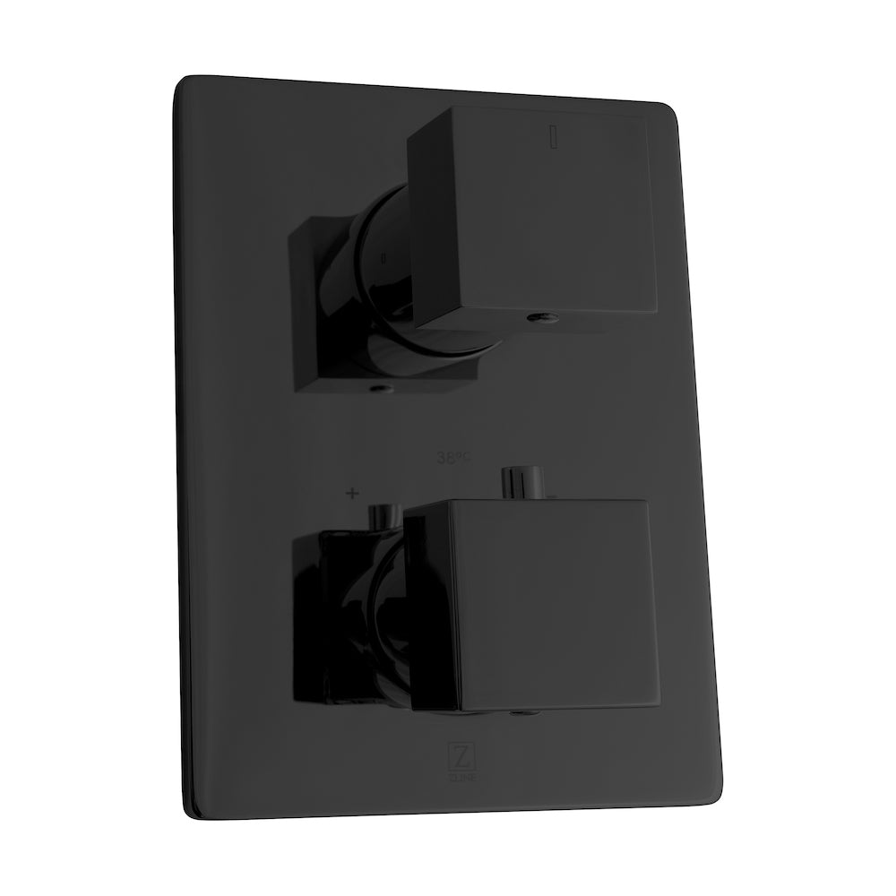 ZLINE Crystal Bay Thermostatic Shower System with Body Jets - Matte Black (CBY SHS T3 MB) | Luxury Bathroom Upgrade for Spa-Like Experience at Home