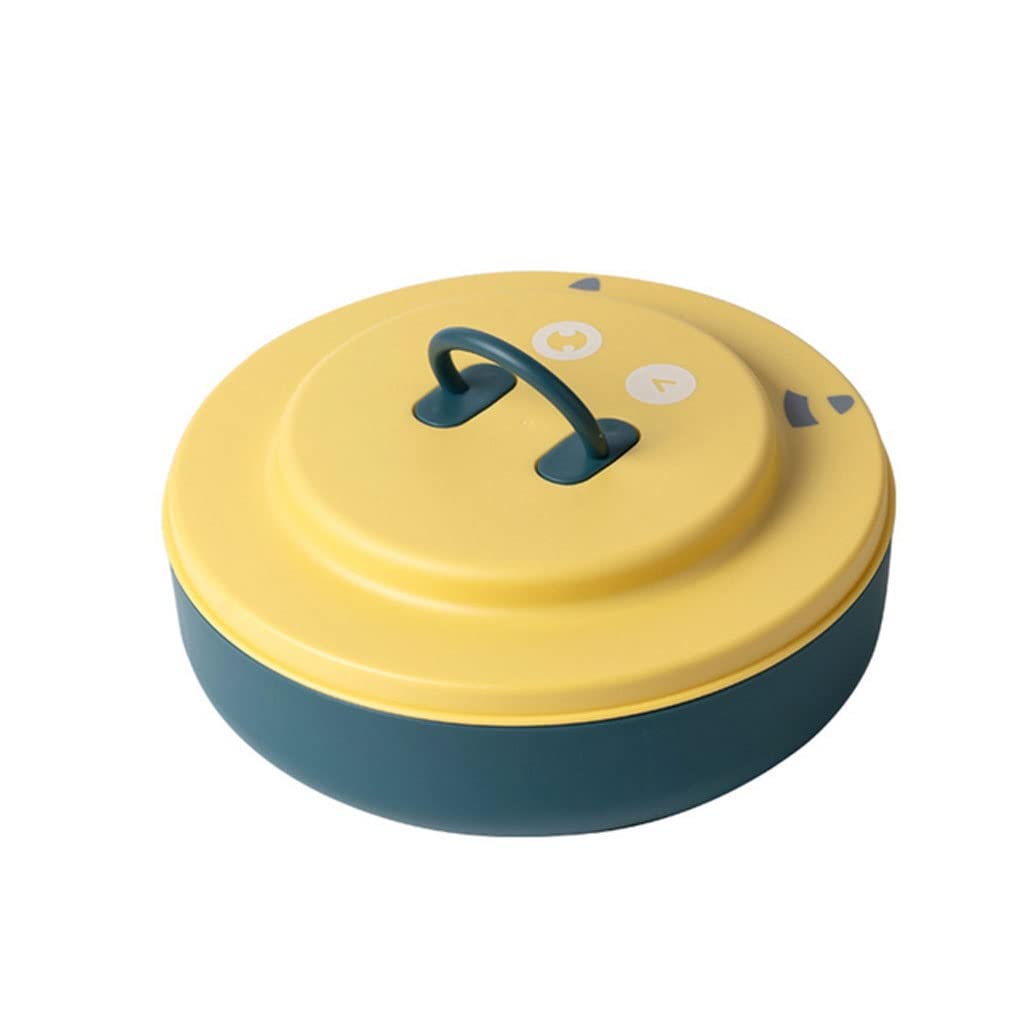 FEER Round Divided Snack Tray with Lid - 6 Compartment Food Storage Container for Nuts, Dried Fruits, Candy | Portable Bento Box for Home, Office, Picnics & Travel (B Color, One Size)