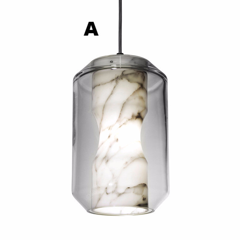 Elegant Marble Nox Pendant Light - Modern Hanging Lamp for Kitchen Island, Dining Room & Living Room Decor