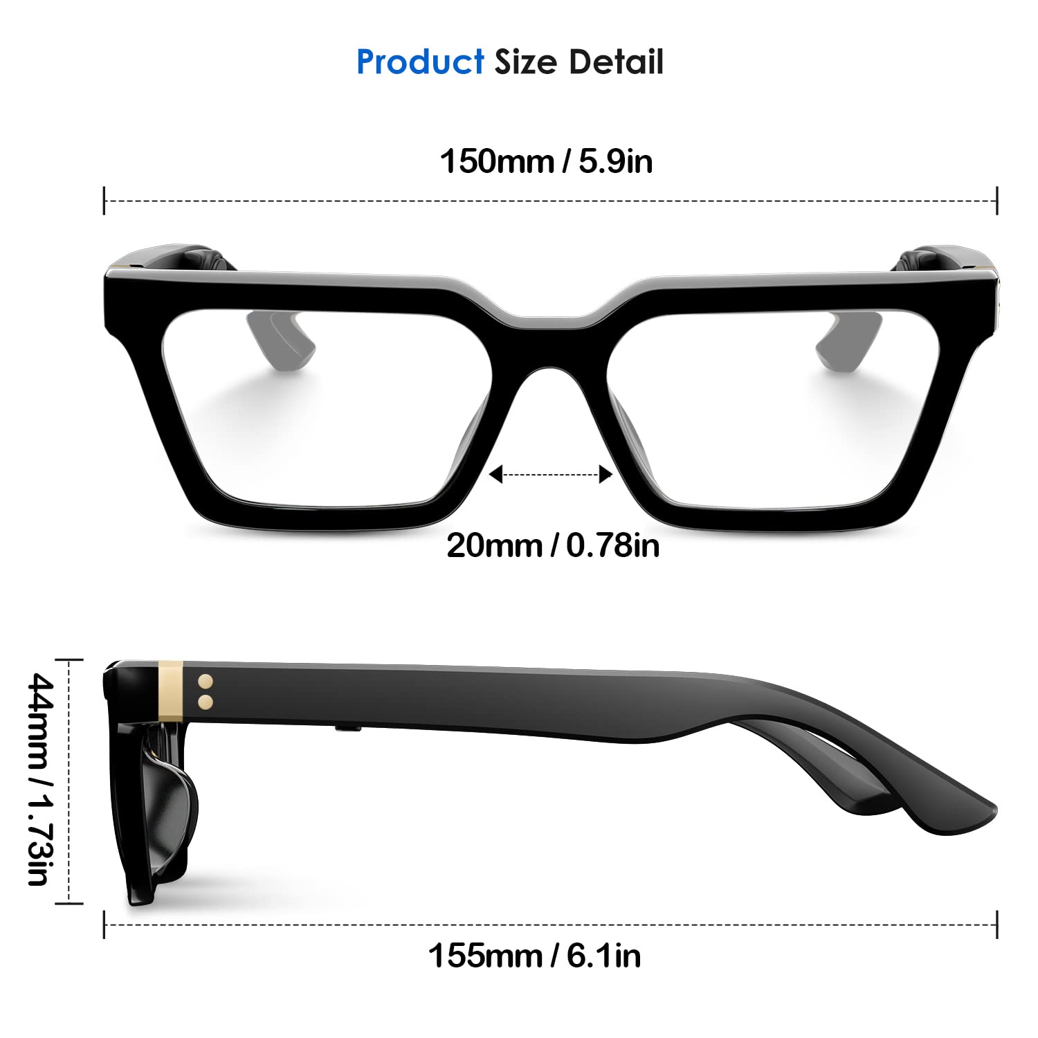 Bone Conduction Bluetooth Smart Glasses with Photochromic Lenses - Anti Blue Light, Voice Assistant, Immersive Sound for Men & Women - Perfect for Running, Cycling & Outdoor Activities