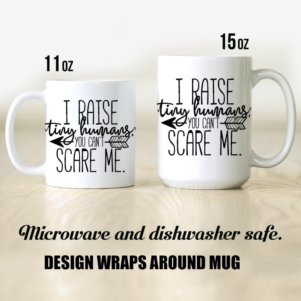 Funny Mom Coffee Mug - 'I Raise Tiny Humans' Ceramic Cup - Microwave & Dishwasher Safe - Perfect for Mother's Day Gifts, Teacher Appreciation & Stay-at-Home Moms