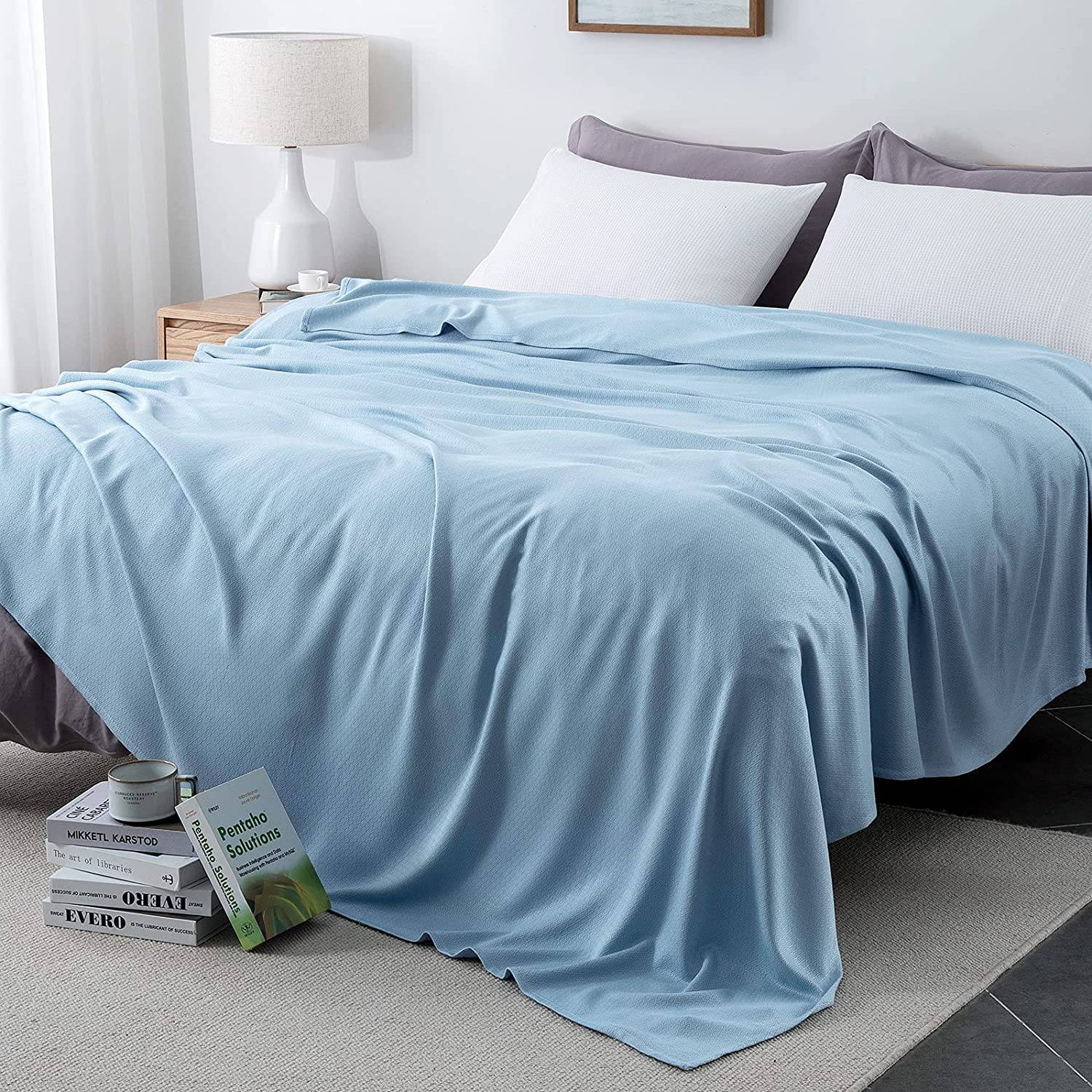 Elegear Arc Chill Q Max 0.3 Cooling Bamboo Lattice Fiber Blanket - Ultra Soft & Breathable Summer Blanket for Hot Sleepers, Bedroom, Office, and Travel Use