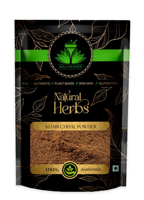 SAI HERBS Khair Chhal Ayurvedic Powder - 100% Pure & Natural Khair Bark Powder for Hair Care & Skin Health - 100g | Ayurvedic Remedy for Dandruff, Scalp Treatment & Natural Hair Growth