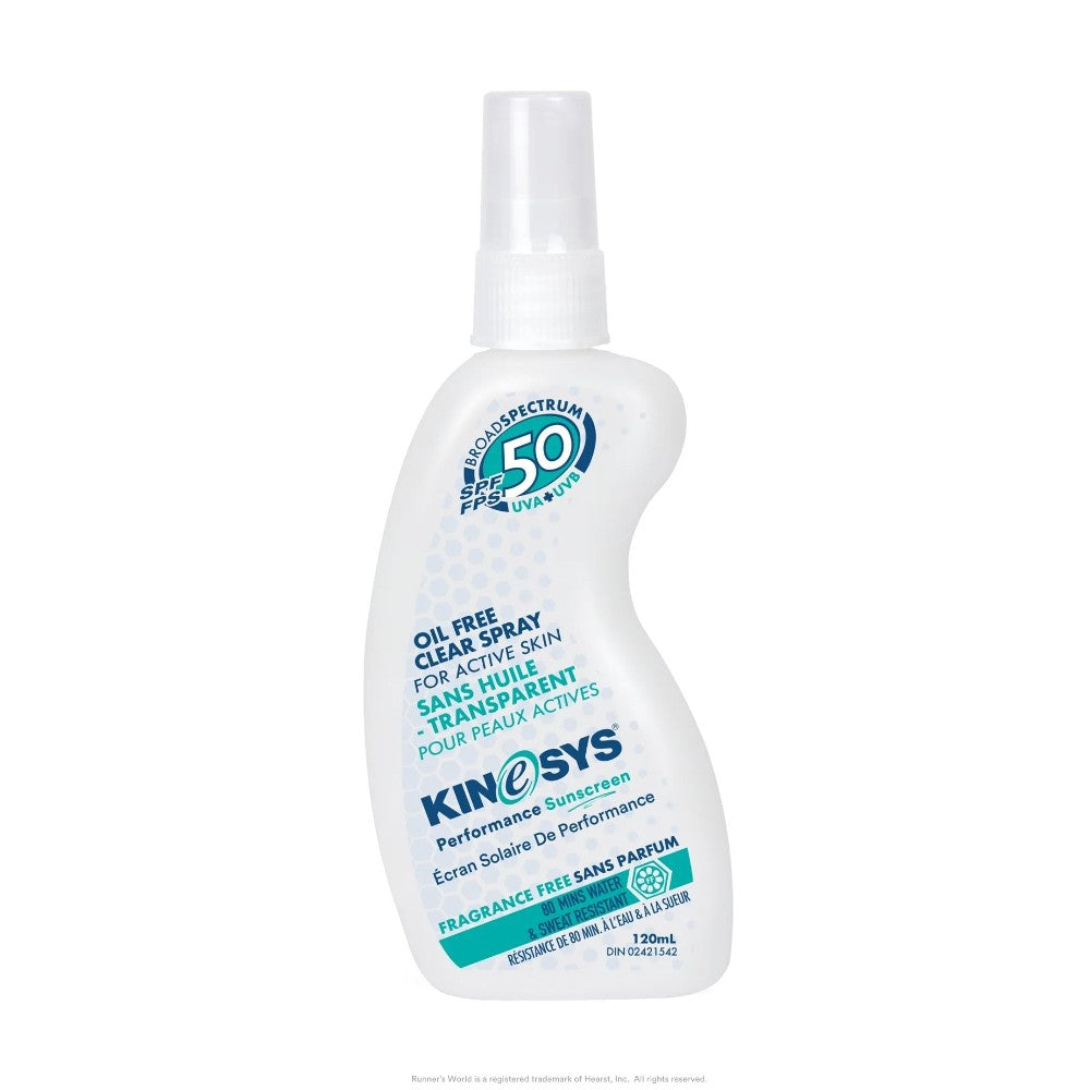 Kinesys SPF50 Sunscreen Spray - Broad Spectrum UVA/UVB Protection, Water Resistant, Lightweight & Non-Greasy for Outdoor Activities, Beach, Swimming & Sports