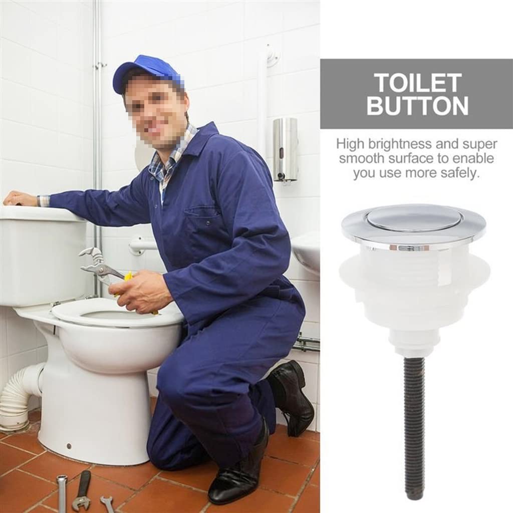 Toilet Flush Button Replacement - Single Push Button Toilet Tank Button - Compatible with Most Toilets - Durable Toilet Accessory Spare Part - Perfect for Home, Hotel & Office Bathroom Upgrades