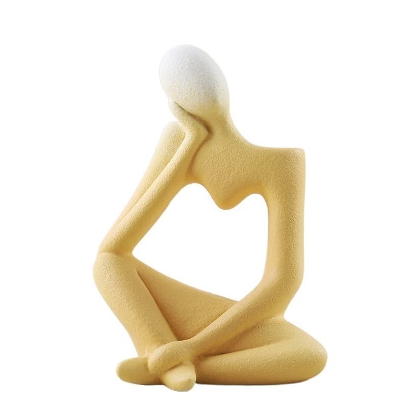 FJXJLKQS Morandi Style Creative Ceramic Vase - Handcrafted Home Decor Flower Pot with Artistic Character Design, Perfect for Living Room, Bedroom & Office Decoration - Unique Gift Idea (Color: E)