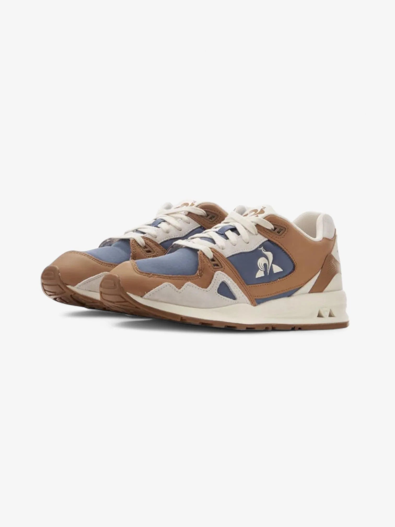 Le Coq Sportif R1000 Ripstop Sneakers - Beige, Brown & Blue Running Shoes for Men | Lightweight Comfortable Athletic Footwear for Jogging, Gym & Casual Wear
