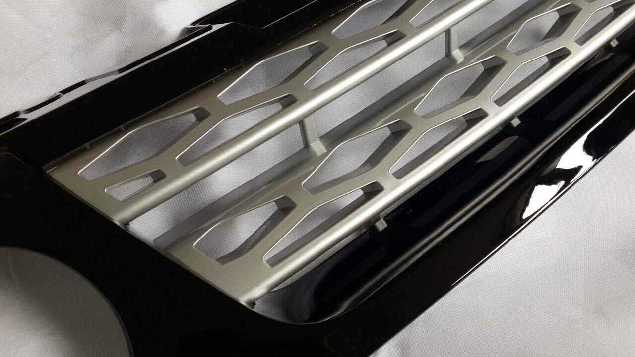 Black Silver Front Grille Mesh Grill Vent Compatible with Land Rover Range Rover Sport 2014-2017 - Upgrade Your SUV's Style & Protection for Off-Road Adventures & Daily Commutes