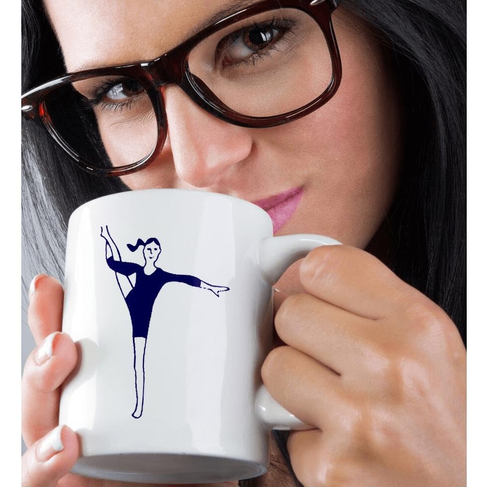 3D Rose Gymnastics The Gymnast Ceramic Coffee Mug 11 oz - Perfect for Gymnastics Lovers, Tea or Coffee Drinkers - Ideal for Home, Office, Gym & Gymnastics Competitions