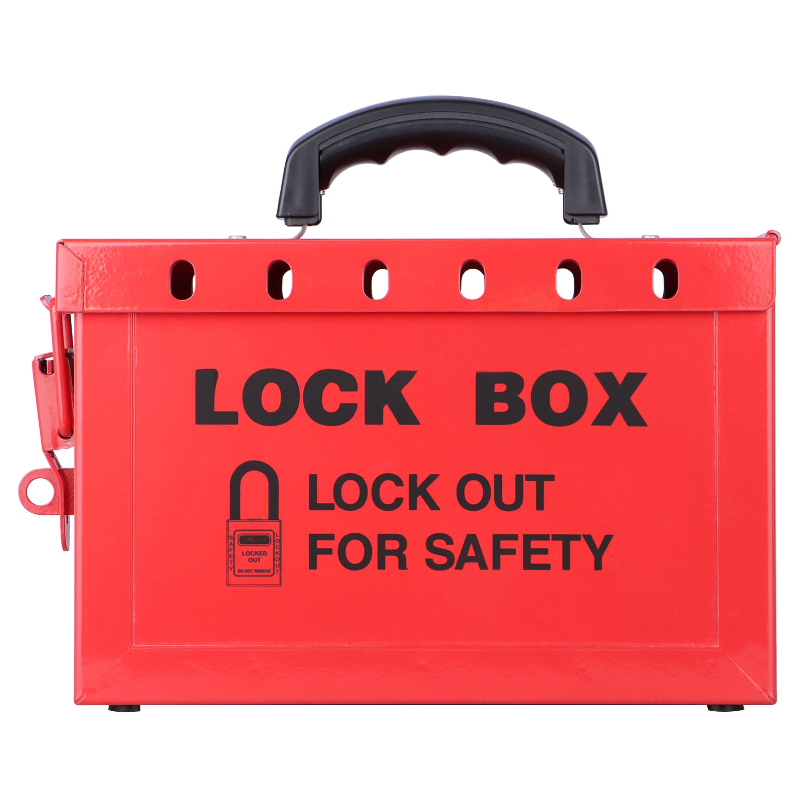Portable Lockout Tagout (LOTO) Safety Kit - 12 Padlock Capacity, Heavy-Duty Red Group Lock Box (Pack of 3) - Ideal for Industrial Maintenance, Electrical Safety & OSHA Compliance