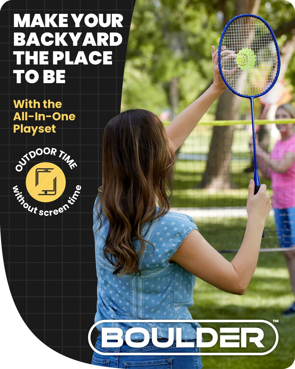 Premium Portable Pickleball & Badminton Set with Adjustable Net - 4 Paddles, 2 Rackets & 6 Balls - Outdoor & Indoor Sports Equipment for Backyard, Beach, Park & Gym Games