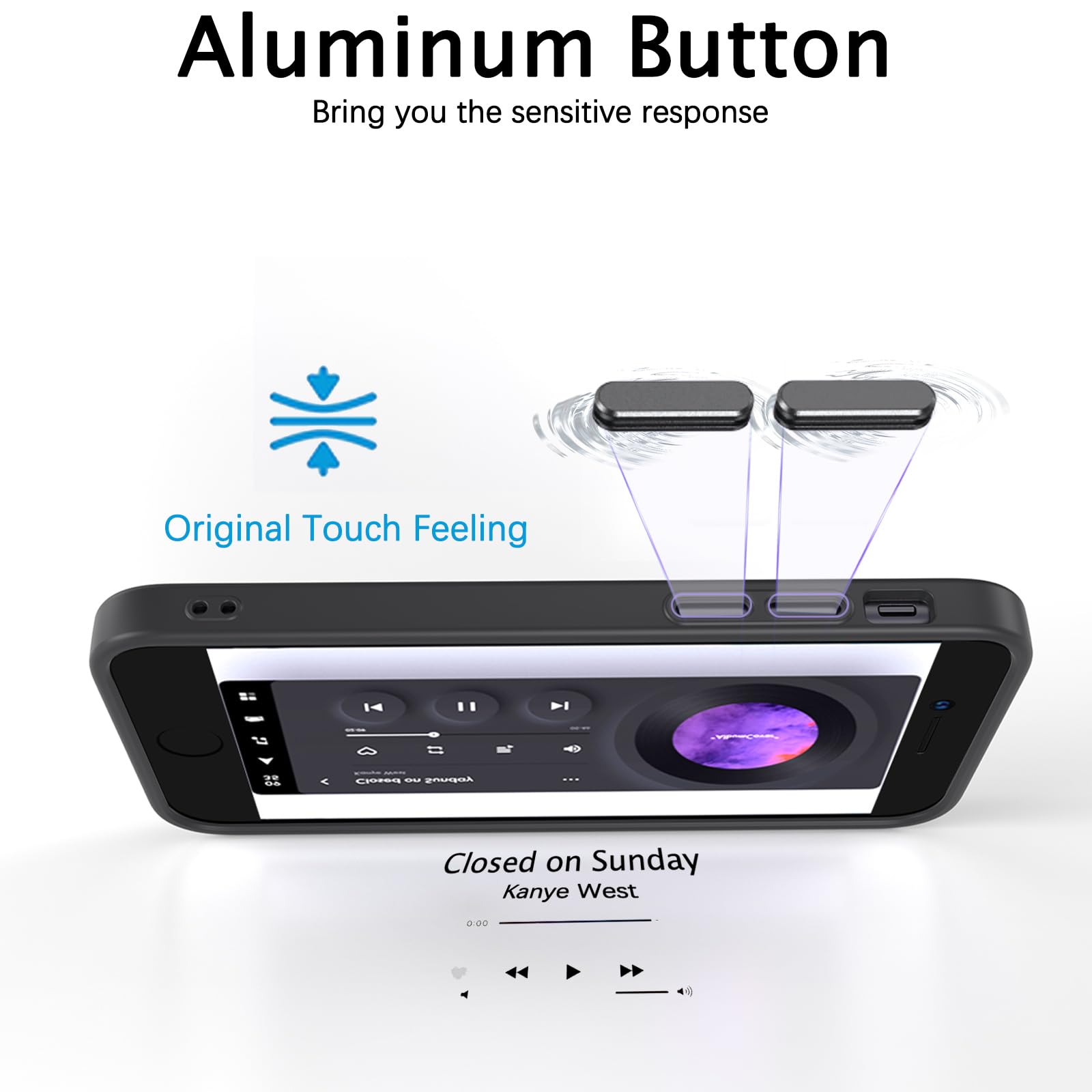 Magnetic iPhone SE Case (2020/2022) & iPhone 8/7 Case - Magsafe Compatible, Translucent Matte Finish, Anti-Scratch Protection - Perfect for Everyday Use, Commuting & Wireless Charging - Black