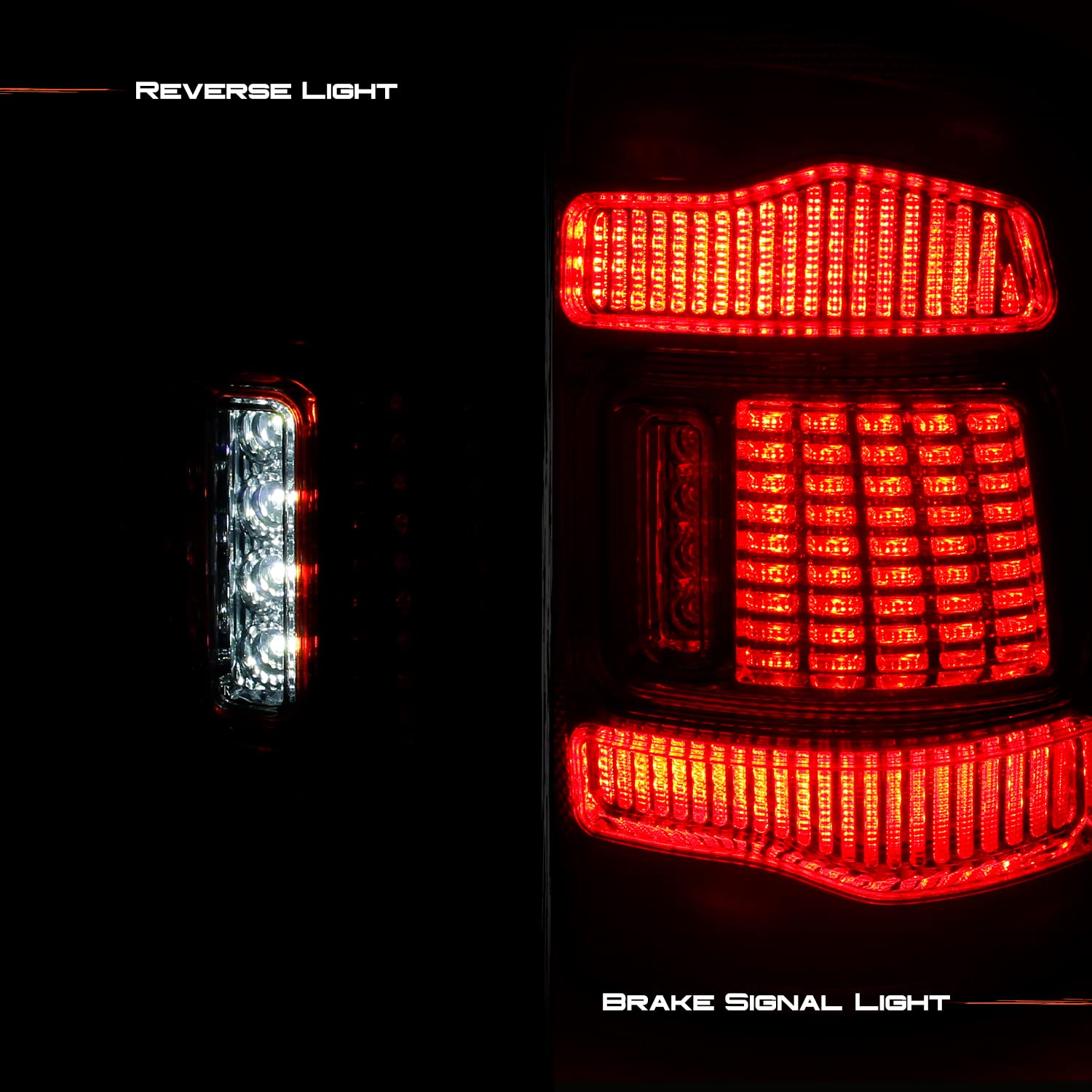 AKKON Full LED C-Tube Chrome Red Tail Lights Brake Lamp Pair for 2009-2018 Dodge Ram 1500 2500 3500 - Driver & Passenger Side - Enhanced Night Visibility & Style Upgrade for Trucks