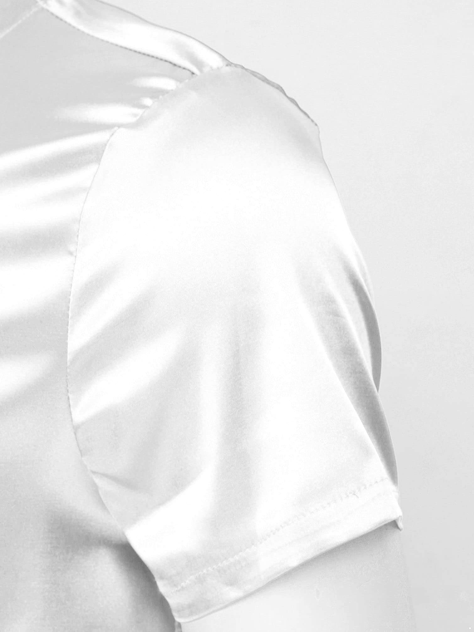 Men's Satin Lingerie Shirt - V-Neck Sleepwear Pajama Top, Soft Athletic Undershirt for Nightwear & Lounge Wear, Club T-Shirt for Comfortable Sleep & Relaxation at Home