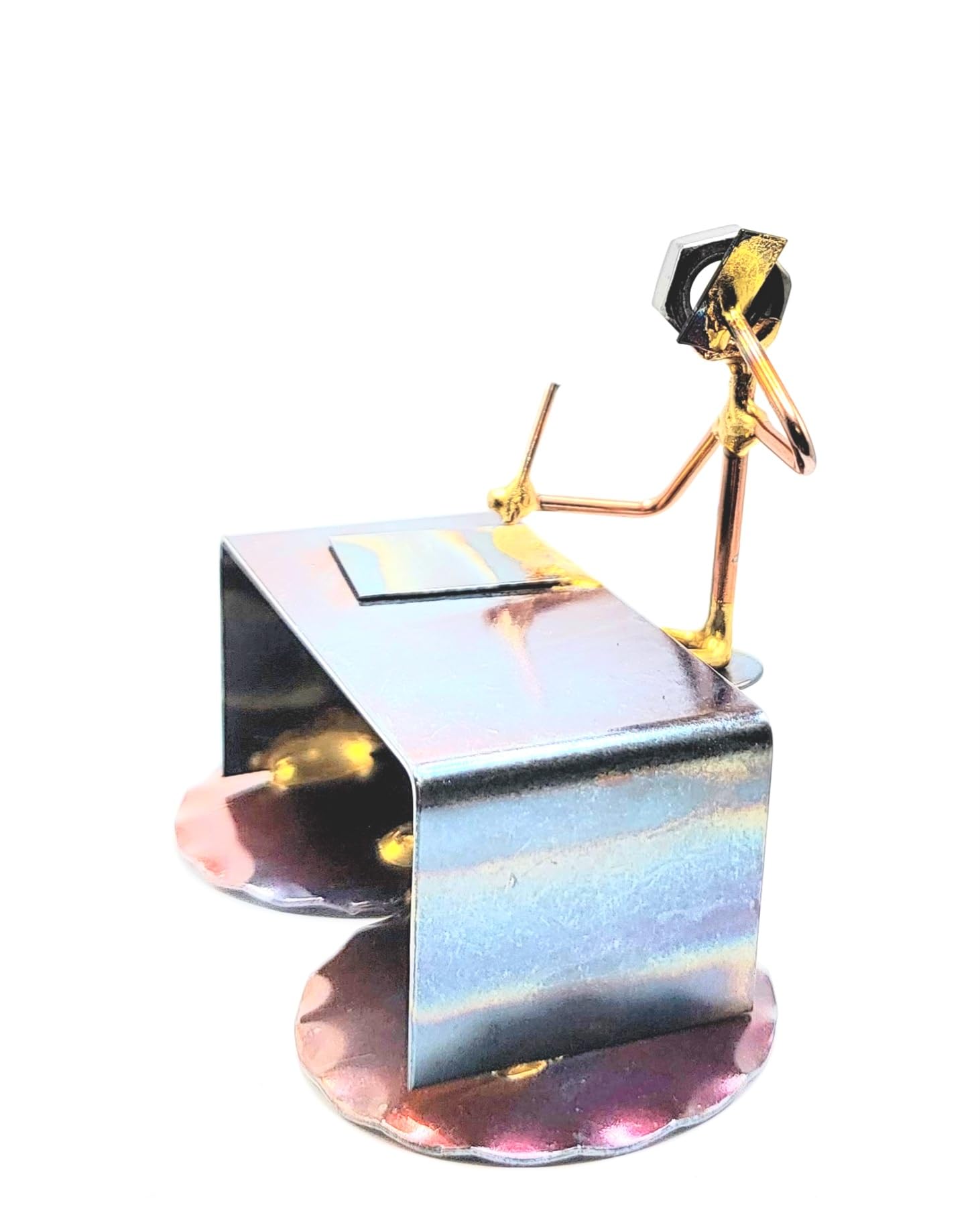 Handmade Metal Art Boss Figurine - Unique Desk Accessory, Office Trophy & Gift for Boss - Perfect for Office Décor, Workstation Display & Executive Gifts
